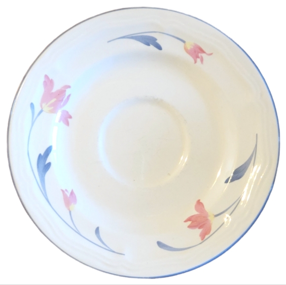 1 Vtg Cup & Saucer Avonlea Blue/Pink Flower - Picture 7 of 8